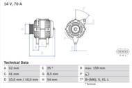 0 986 040 471 - Alternator 12V BOSCH 