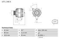 0 986 046 210 - Alternator 12V BOSCH 