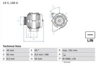 0 986 047 380 - Alternator 12V BOSCH VOLVO