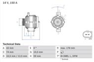 0 986 047 920 - Alternator 12V BOSCH FORD/LAND ROVER