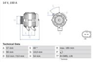 0 986 047 930 - Alternator 12V BOSCH 