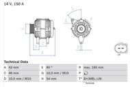 0 986 047 960 - Alternator 12V BOSCH FORD/VOLVO