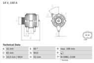 0 986 048 090 - Alternator 12V BOSCH 