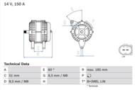 0 986 048 380 - Alternator 12V BOSCH 