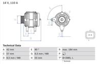 0 986 048 611 - Alternator 12V BOSCH 