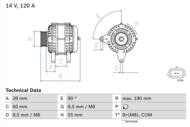 0 986 049 030 - Alternator 12V BOSCH 