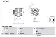 0 986 049 191 - Alternator 12V BOSCH 