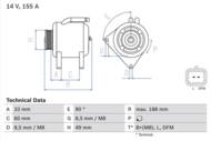 0 986 049 450 - Alternator 12V BOSCH RENAULT