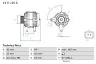 0 986 049 810 - Alternator 12V BOSCH 