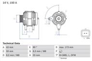 0 986 080 290 - Alternator 12V BOSCH 