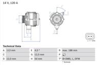 0 986 080 370 - Alternator 12V BOSCH 