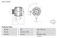 0 986 080 800 - Alternator 12V BOSCH 