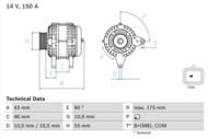 0 986 082 240 - Alternator 12V BOSCH 