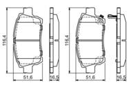 0 986 424 803 - Klocki hamulcowe BOSCH TOYOTA YARIS 99- (+ABS)