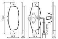 0 986 460 971 - Klocki hamulcowe BOSCH FORD MONDEO 93-00 Z CZUJ