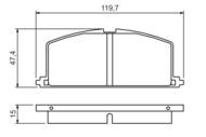 0 986 468 701 - Klocki hamulcowe BOSCH TOYOTA COROLLA 83-95