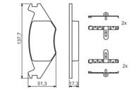 0 986 468 890 - Klocki hamulcowe BOSCH VAG GOLF II 83-92 1,0-1,6D