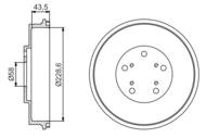 0 986 477 231 - Bęben hamulcowy BOSCH SUBARU FORESTER 97-08