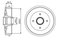 0 986 477 253 - Bęben hamulcowy BOSCH PSA 306 95-01 (+ABS) Z ŁOŻYSKIEM