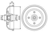 0 986 477 256 - Bęben hamulcowy BOSCH OPEL CORSA A,B 82-00 Z ŁOŻYSKIEM