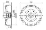 0 986 477 283 - Bęben hamulcowy BOSCH DACIA DUSTER 10-