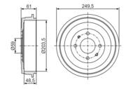 0 986 477 286 - Bęben hamulcowy BOSCH FIAT PANDA 12-