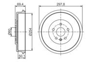 0 986 477 302 - Bęben hamulcowy BOSCH CHEVROLET CRUZE 09-