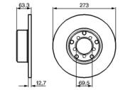 0 986 478 055 - Tarcza hamulcowa BOSCH DB W115 68-77