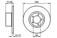 0 986 478 077 - Tarcza hamulcowa BOSCH FORD GRANADA 72-85