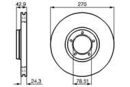 0 986 478 166 - Tarcza hamulcowa BOSCH FORD TRANSIT 91-00 15 CALI