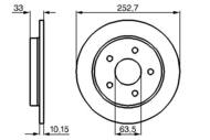 0 986 478 196 - Tarcza hamulcowa BOSCH /tył/ FORD SCORPIO 84-94