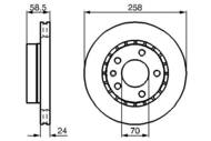 0 986 478 265 - Tarcza hamulcowa BOSCH OPEL OMEGA A 86-94 WENT.