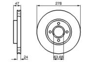 0 986 478 427 - Tarcza hamulcowa BOSCH FORD MONDEO 94-00 2,5 V6