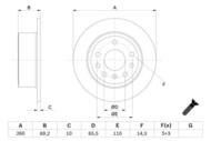 0 986 478 430 - Tarcza hamulcowa BOSCH /tył/ OPEL VECTRA A 93-95 2,5V6