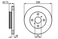 0 986 478 438 - Tarcza hamulcowa BOSCH TOYOTA STARLET 89-99