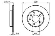 0 986 478 481 - Tarcza hamulcowa BOSCH /tył/ VAG GOLF IV 98-03 4MOTION