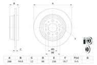 0 986 478 495 - Tarcza hamulcowa BOSCH /tył/ VOLVO S60 00-09