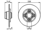 0 986 478 557 - Tarcza hamulcowa BOSCH /tył/ RENAULT 19 88-95