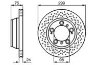 0 986 478 592 - Tarcza hamulcowa BOSCH /tył/ PORSCHE 911 (996) 98-05