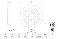 0 986 478 601 - Tarcza hamulcowa BOSCH /tył/ MINI COOPER,ONE 01-