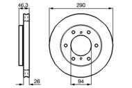 0 986 478 990 - Tarcza hamulcowa BOSCH MITSUBISHI PAJERO 07-