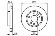 0 986 479 013 - Tarcza hamulcowa BOSCH KIA CARNIVAL 99-00