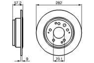 0 986 479 017 - Tarcza hamulcowa BOSCH /tył/ HONDA LEGEND 91-98