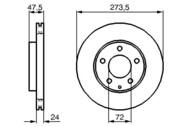 0 986 479 034 - Tarcza hamulcowa BOSCH MAZDA 6 02-07 1,8