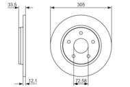 0 986 479 050 - Tarcza hamulcowa BOSCH /tył/ CHRYSLER GRAND VOYAGER 07-