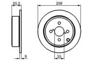 0 986 479 086 - Tarcza hamulcowa BOSCH /tył/ TOYOTA COROLLA 02-06