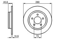 0 986 479 181 - Tarcza hamulcowa BOSCH /tył/ MAZDA 5 05-