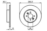 0 986 479 195 - Tarcza hamulcowa BOSCH /tył/ RENAULT KANGOO 01- 4X4