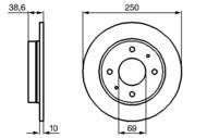 0 986 479 236 - Tarcza hamulcowa BOSCH /tył/ MITSUBISHI COLT 03-