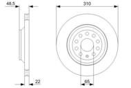 0 986 479 303 - Tarcza hamulcowa BOSCH /tył/ VAG PASSAT 05-